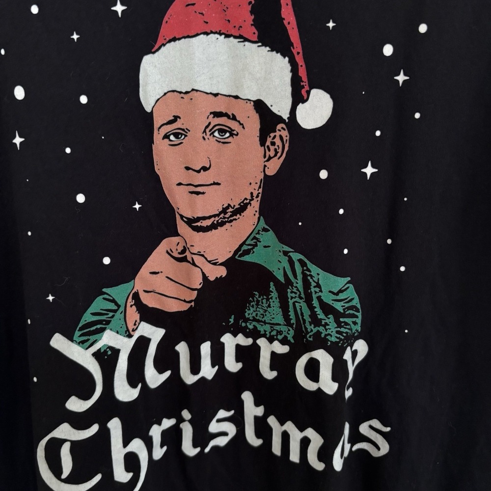 BILL MURRAY CHRISTMAS Short-Sleeve Unisex Black T-Shirt Large‎ - Picture 3 of 5